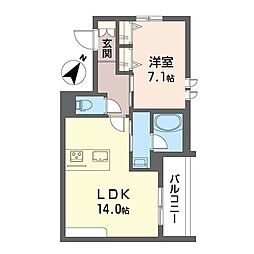 レガーメ新杉田 1LDKの間取図画像