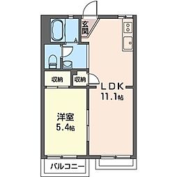 竹之丸十番館 1LDKの間取図画像