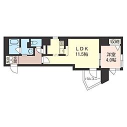 セントプランドール 1LDKの間取図画像