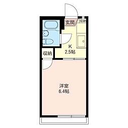 ヒルズ三ツ沢 1Kの間取図画像
