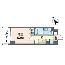 ティーリーフ横浜ウエスト ワンルームの間取図画像