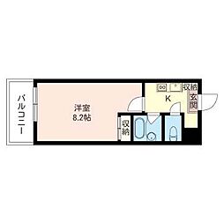 エスティメゾン白楽 1Kの間取図画像