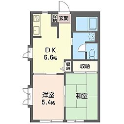 ビュー笹下2 2DKの間取図画像