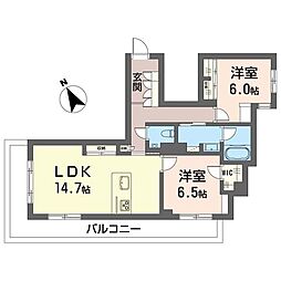 ウィステリアガーデン 2LDKの間取図画像