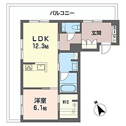 ウィステリアガーデン 1LDKの間取図画像