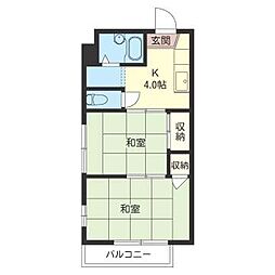 エコーハイツ北見 2Kの間取図画像