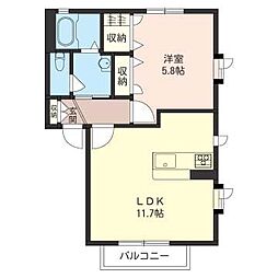 コーポラス齋藤B 1LDKの間取図画像