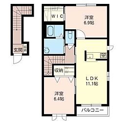 グリーンフォーレストA 2LDKの間取図画像