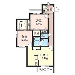 ベレオKM 2LDKの間取図画像