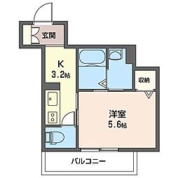 ベルーグランツ金沢八景A 1Kの間取図画像