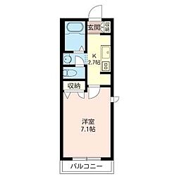 シュタイン横浜大口 1Kの間取図画像