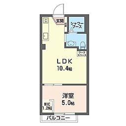 ラプラス露木 1LDKの間取図画像