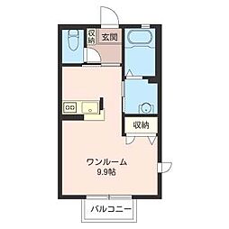 Prendre ワンルームの間取図画像