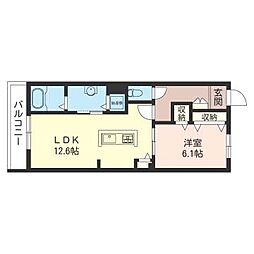 ILCUORE 1LDKの間取図画像