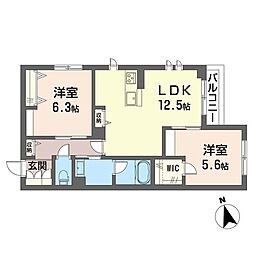 エクラージュ 2LDKの間取図画像