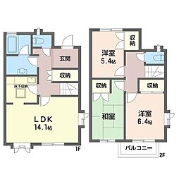ベルエア梅が丘A 3LDKの間取図画像