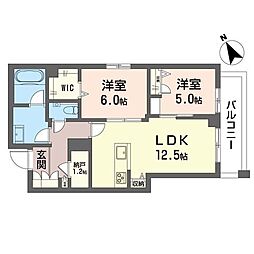 フォース アルカナ 2LDKの間取図画像