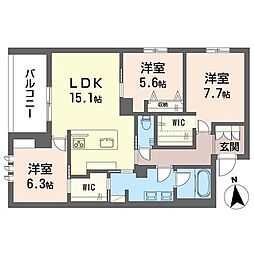 グリーンヴィラ 3LDKの間取図画像