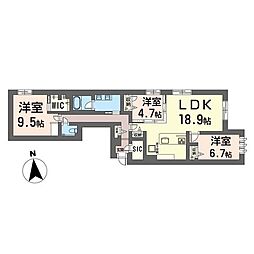グリーンヴィラ 3LDKの間取図画像