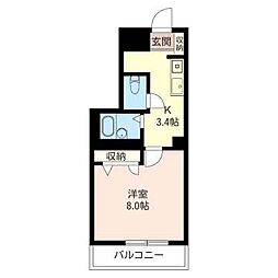 BIENA宮崎台 1Kの間取図画像