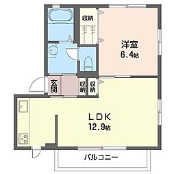ルミエール 1LDKの間取図画像