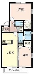 ビューテラス 2LDKの間取図画像