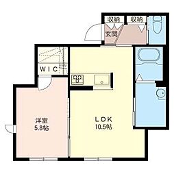 ハイネスヤマキ2 1LDKの間取図画像