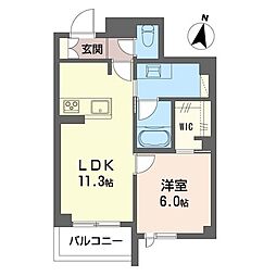 ルミナス・エイル 1LDKの間取図画像
