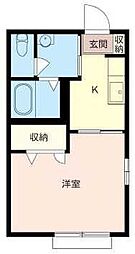 セレニータ藤沢 1Kの間取図画像