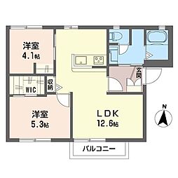サンハイム楓1 2LDKの間取図画像