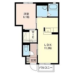 シャーメゾン大道A 1LDKの間取図画像