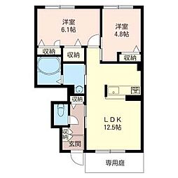エントビア 2LDKの間取図画像