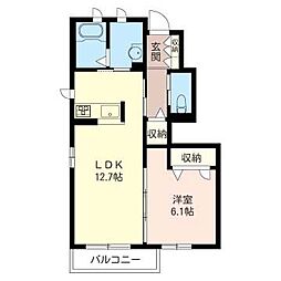 リラフォート壱番館 1LDKの間取図画像