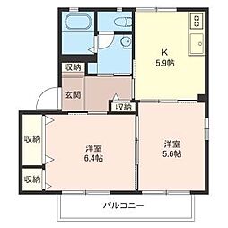アーバンライフB 2Kの間取図画像