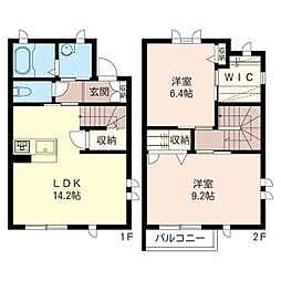 クオーレ1 2LDKの間取図画像