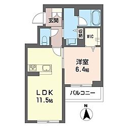 プレミアメゾン戸田 1LDKの間取図画像