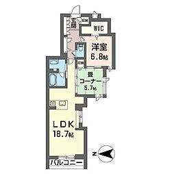 ヴィラ・ボヌール 2LDKの間取図画像