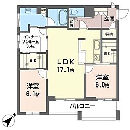 ソルシエール・エスト 2LDKの間取図画像