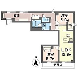 フェリーチェ 2LDKの間取図画像