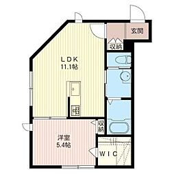 Buzzcourt 1LDKの間取図画像