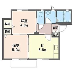KAIハウス 2Kの間取図画像