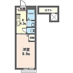 シャーメゾン中野 1Kの間取図画像