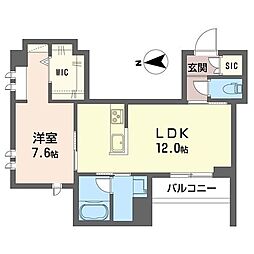 ラコルト井荻 2階1LDKの間取り