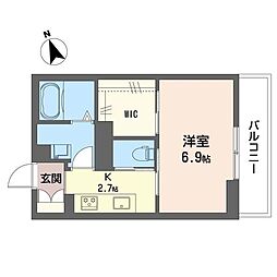 アパート 1Kの間取図画像