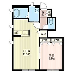 グラン・シャリオ 1LDKの間取図画像