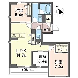 藤沢市善行6丁目マンション 2SLDKの間取図画像