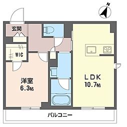 藤沢市亀井野2丁目マンション 1LDKの間取図画像