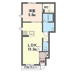 わん・ピース2 1LDKの間取図画像