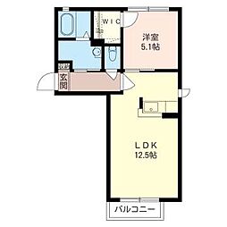 ベニールA 1LDKの間取図画像