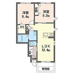 アトリエール 2LDKの間取図画像